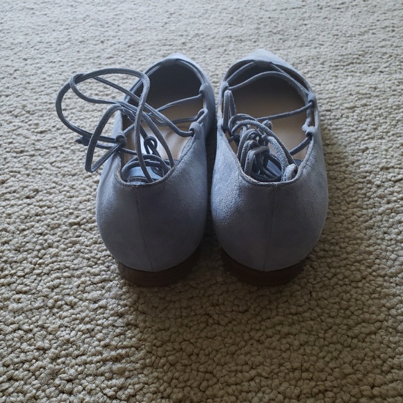 Michael Kors Blue Ankle Wrap Pointed Toe Flats - Picture 3 of 6